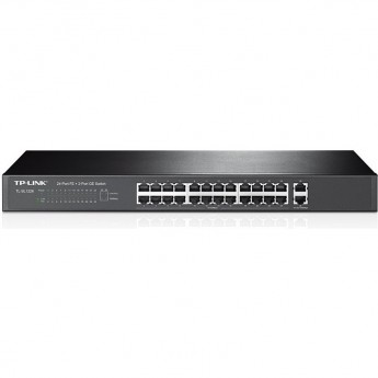 Коммутатор TP-LINK TL-SL1226 на 24 порта 10/100 Мбит/с и 2 гигабитных порта в стойку